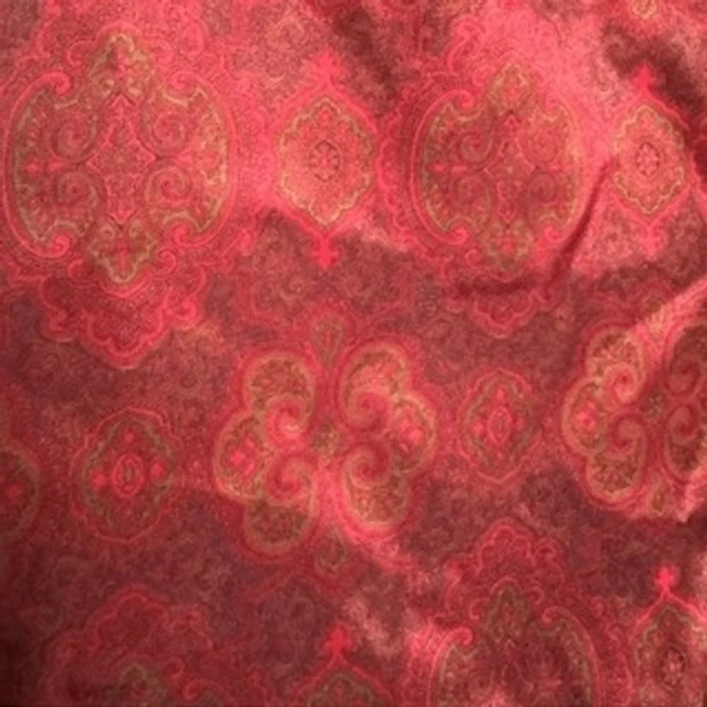 Vintage Y2K Stringbean Womens Red Satiny Floral Ruffle Hem Skirt sz 3 Dainty USA